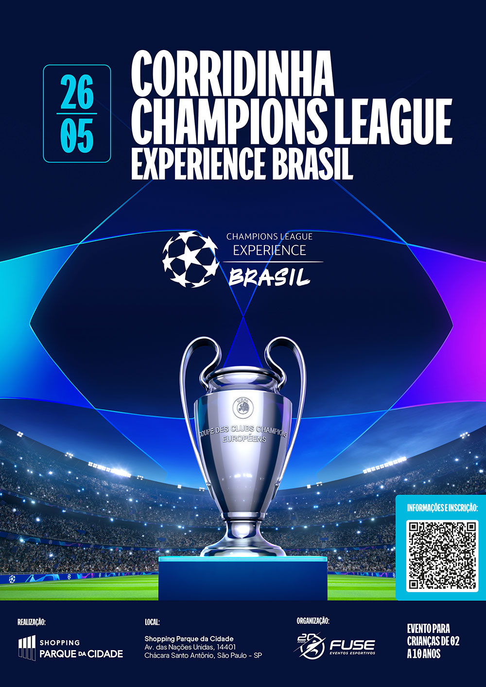 Shopping Parque da Cidade promove Corridinha Champions League Experience