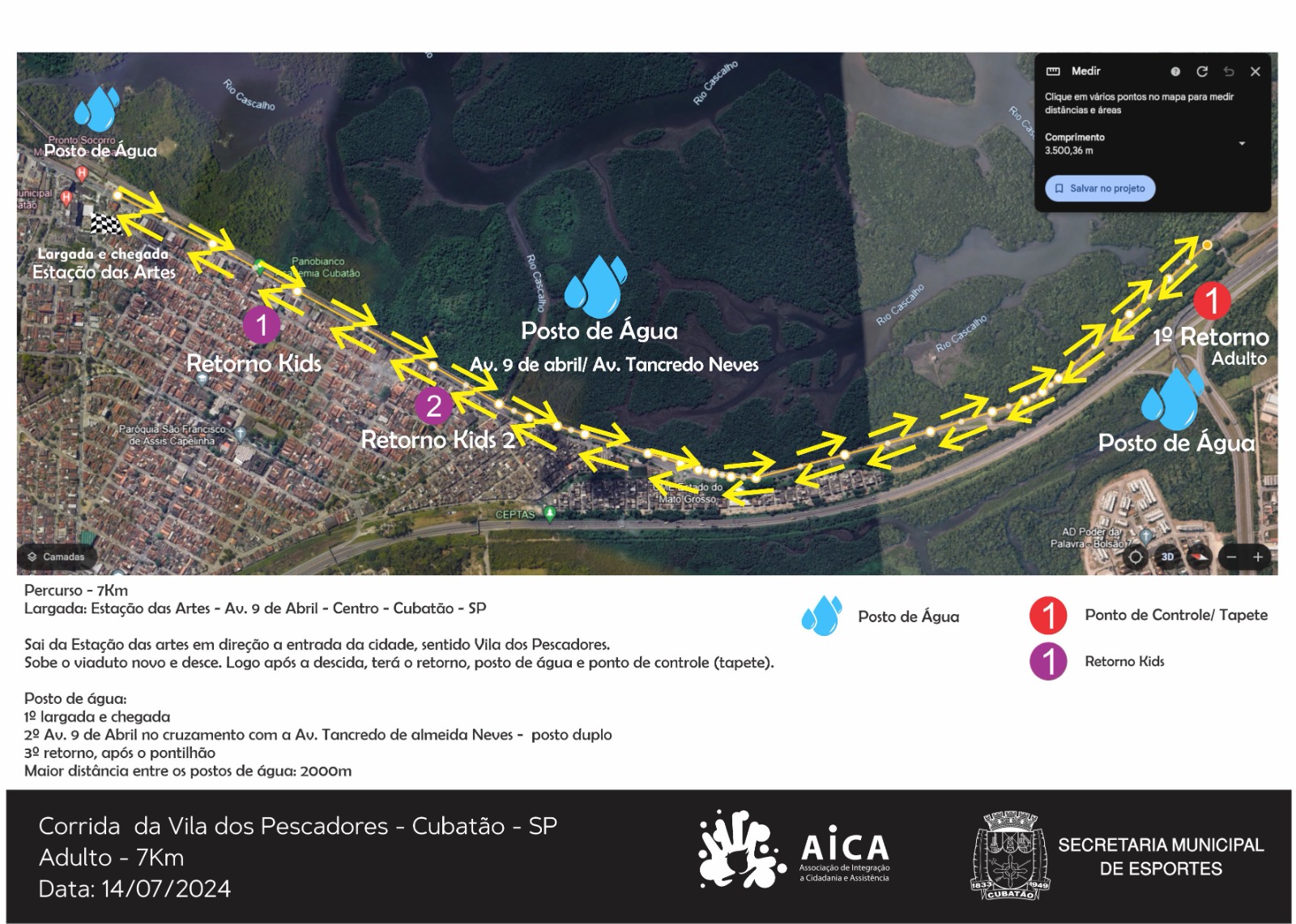 5ª Etapa do Circuito de Rua de Cubatão acontece neste domingo em novo local e com corridas kids e para adultos 